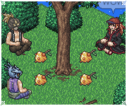ReSpite 2D MMORPG screenshot with players chilling around some plomagoes.